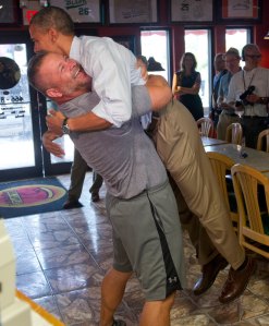 Barack Obama is picked up by Scott Van Duzer